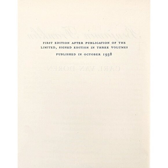 1938 Benjamin Franklin 1st Edition Carl Van Doren HC Biography Illustrated HBS - Picture 6 of 8